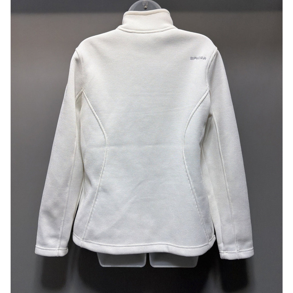Spyder Women’s White Endure Full Zip Jacket knit Fleece silver spider Size: L