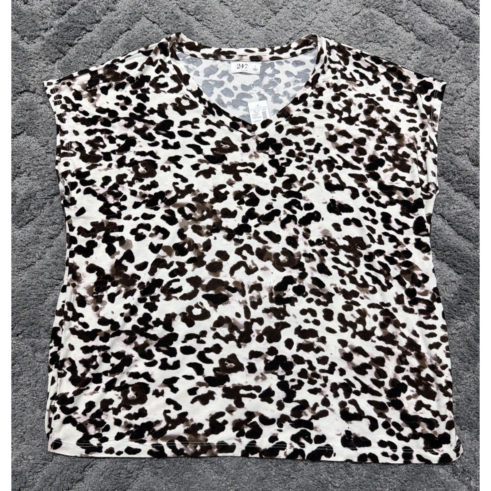 24/7 Maurice’s Fairhaven V Neck Dolman Sleeve Top Size Large New With Tags