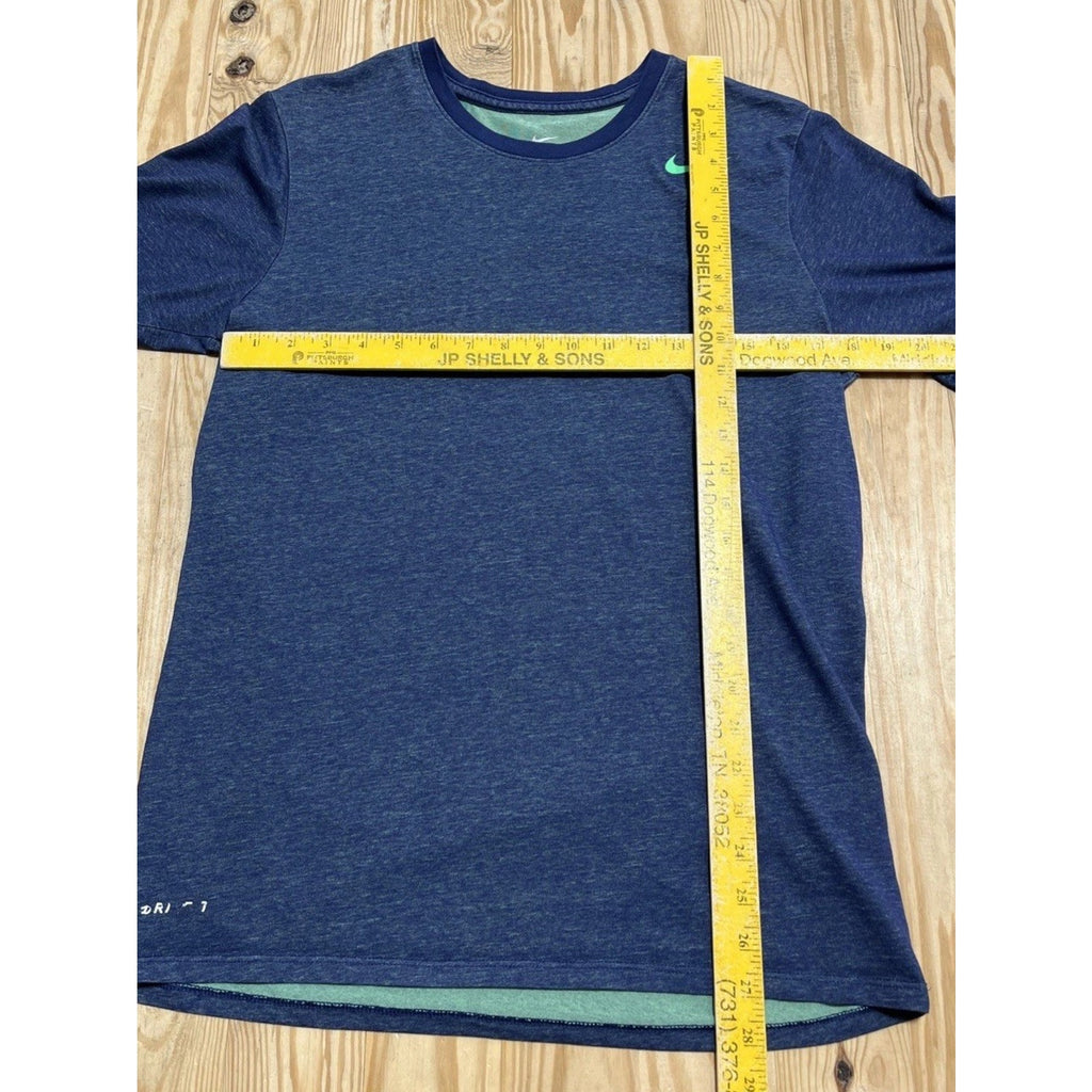 Nike Shirt Mens M Blue Dri Fit Short Sleeve Active Crewneck Training Running