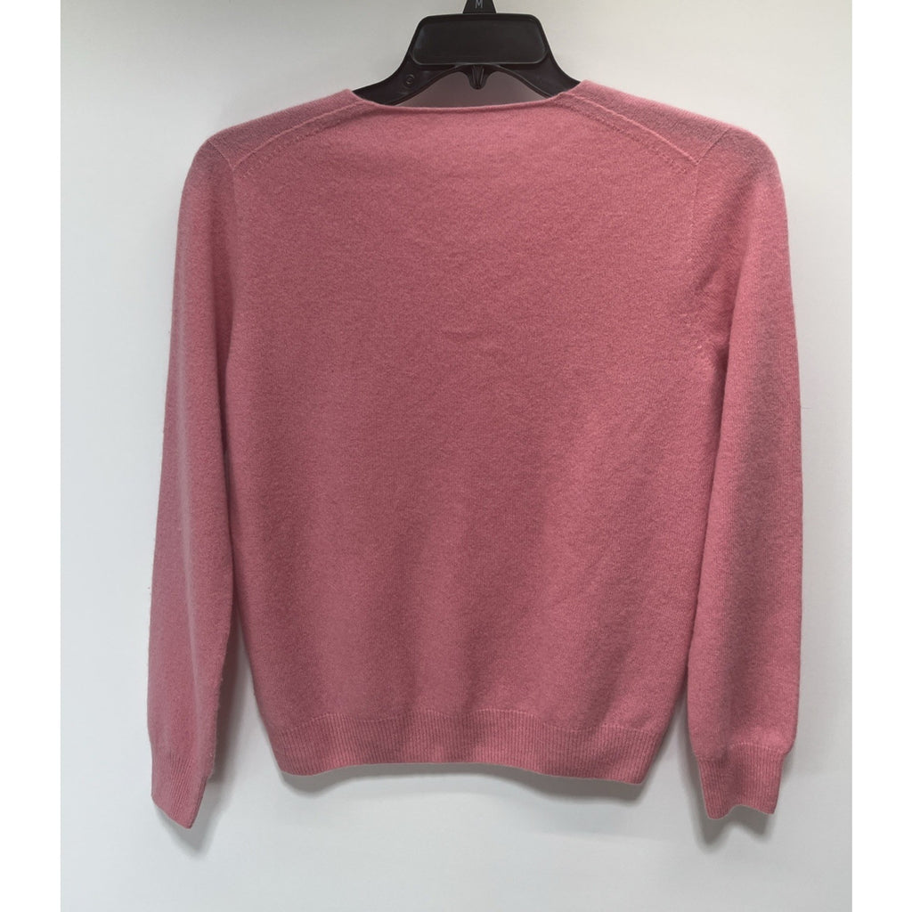 YANG MAO JINGPIN Sweater Womens Large 100% Wool Crewneck Pink Lightweight China