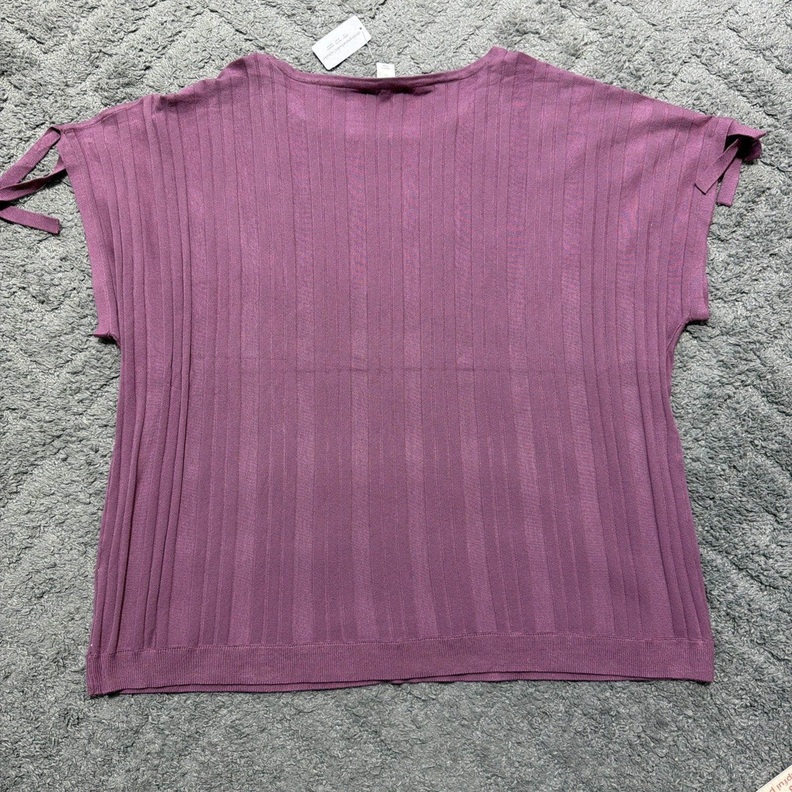 NWT C J Banks Women's Plus 3X Purple Shimmery Top Short Sleeves