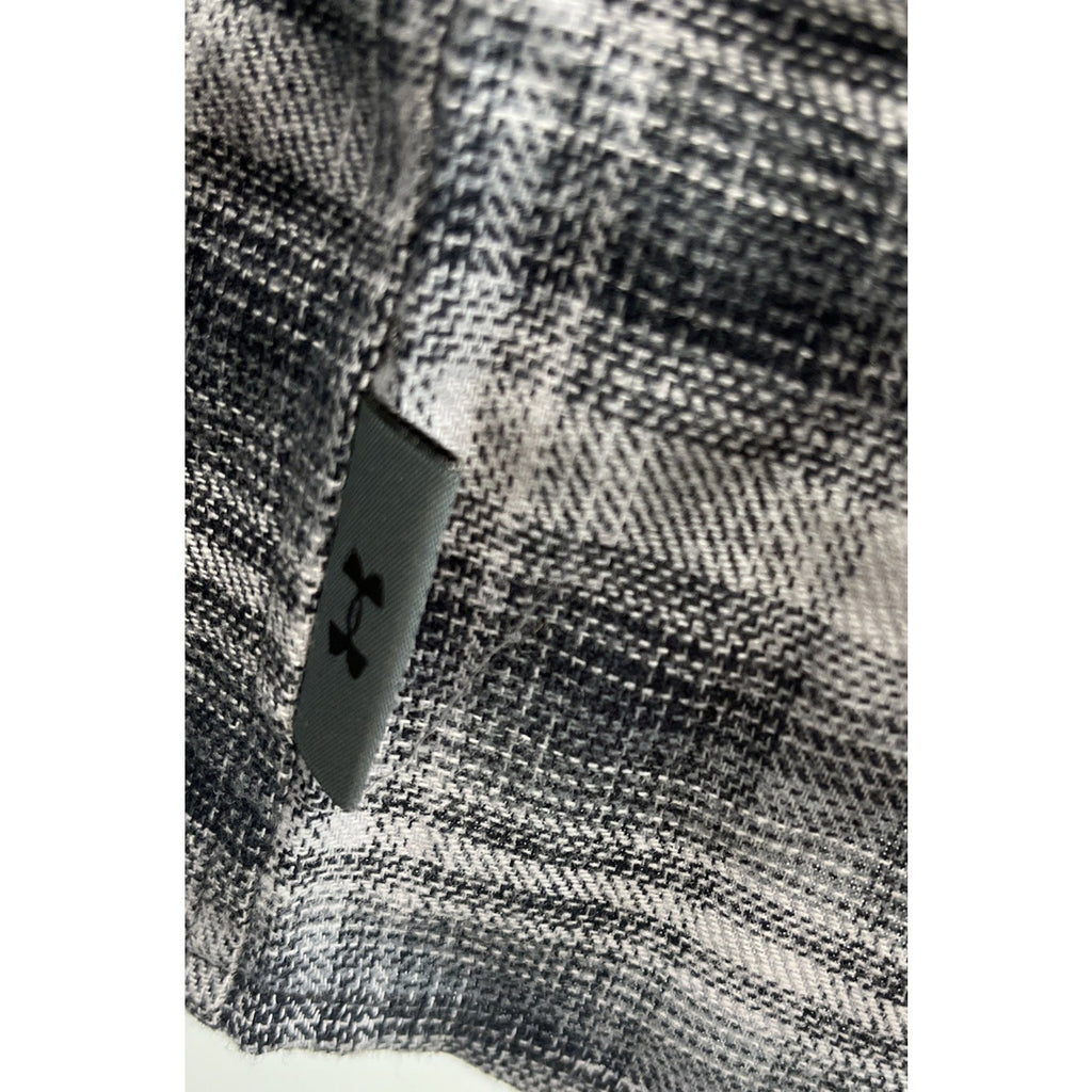 NEW Under Armour Tradesman Flex Flannel Long Sleeve Button Shirt Gray Mens Sz L