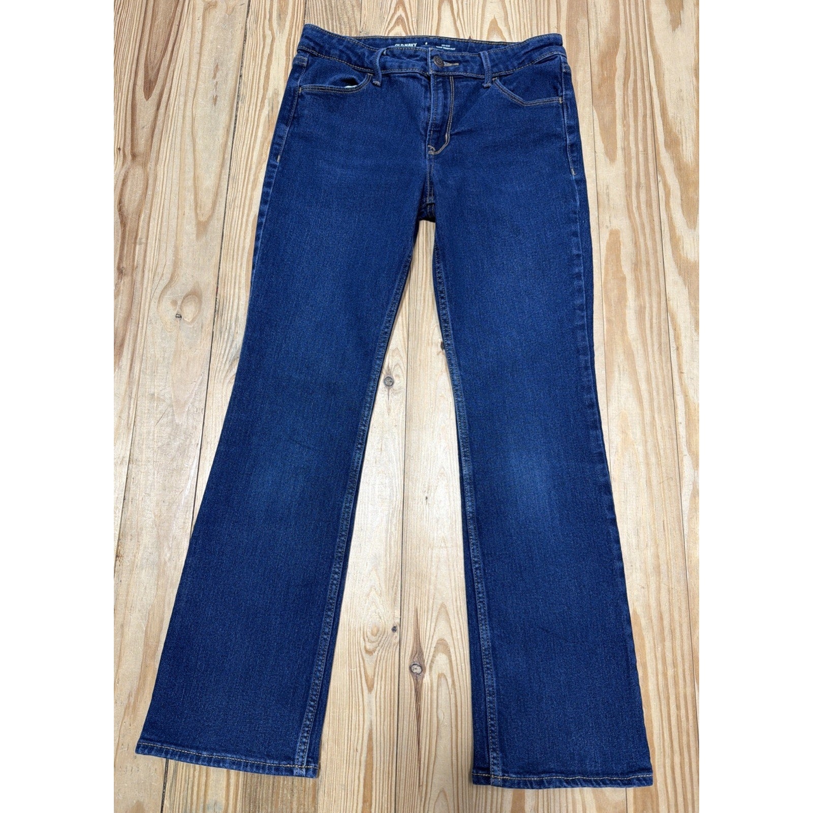 Old Navy Mid-Rise WOW Bootcut Jeans Size 6 Short Dark Wash Stretch 28x27