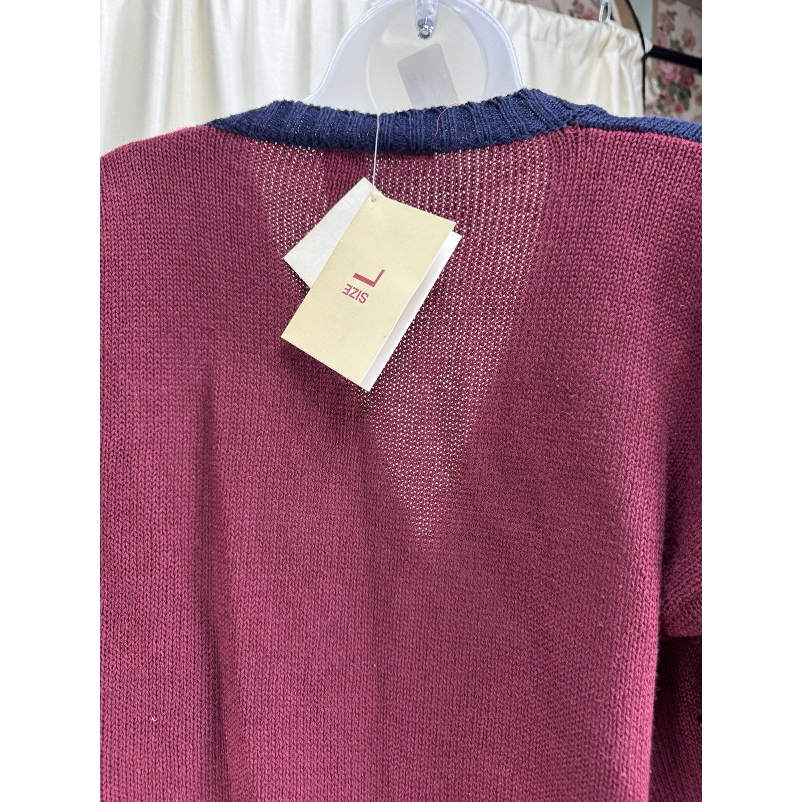 Vintage Huntington Ridge Cardigan Sweater Floral Embroidered Beaded Size Large
