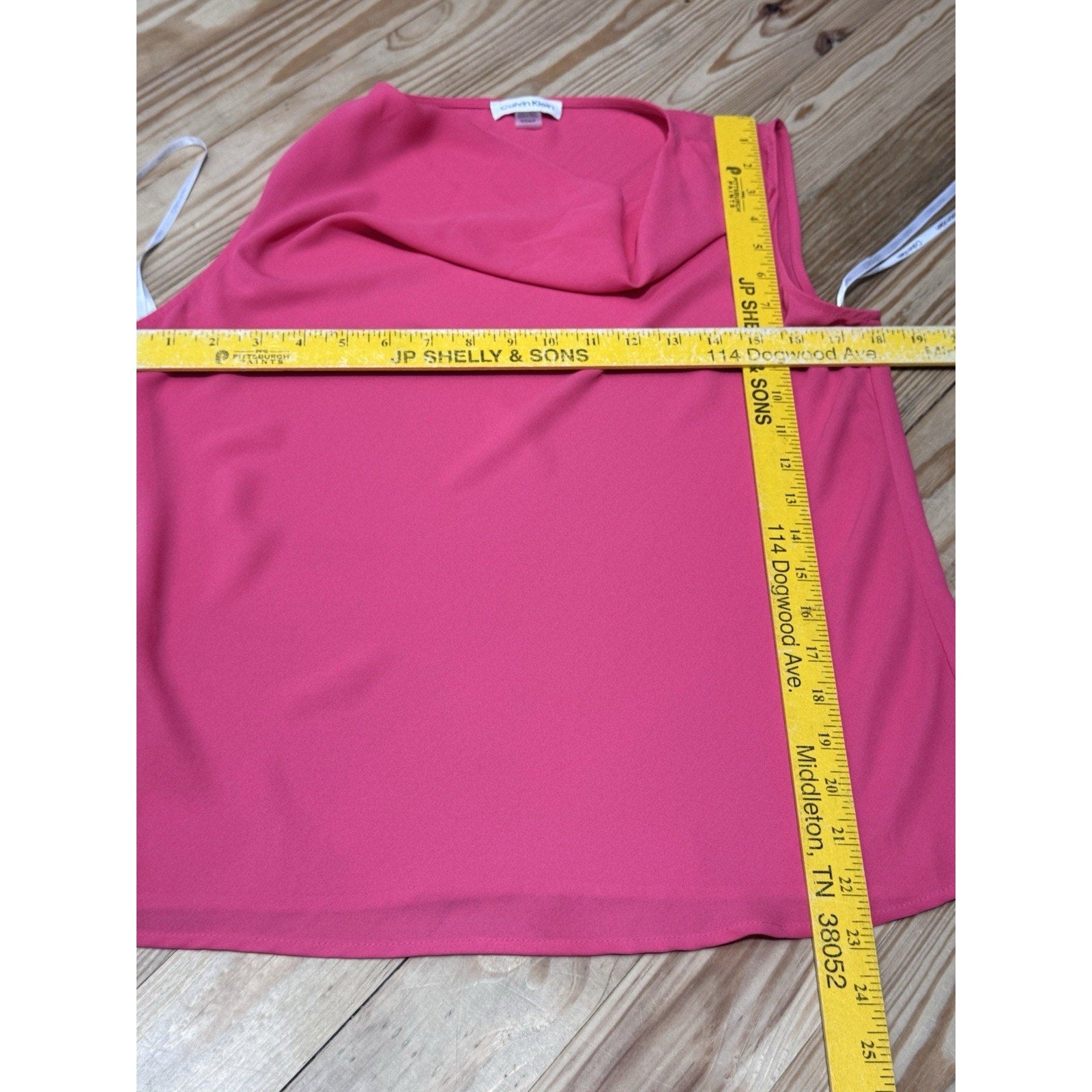 Calvin Klein Pink Solid Cap Sleeve Cowl Neck Blouse Women’s Size Small