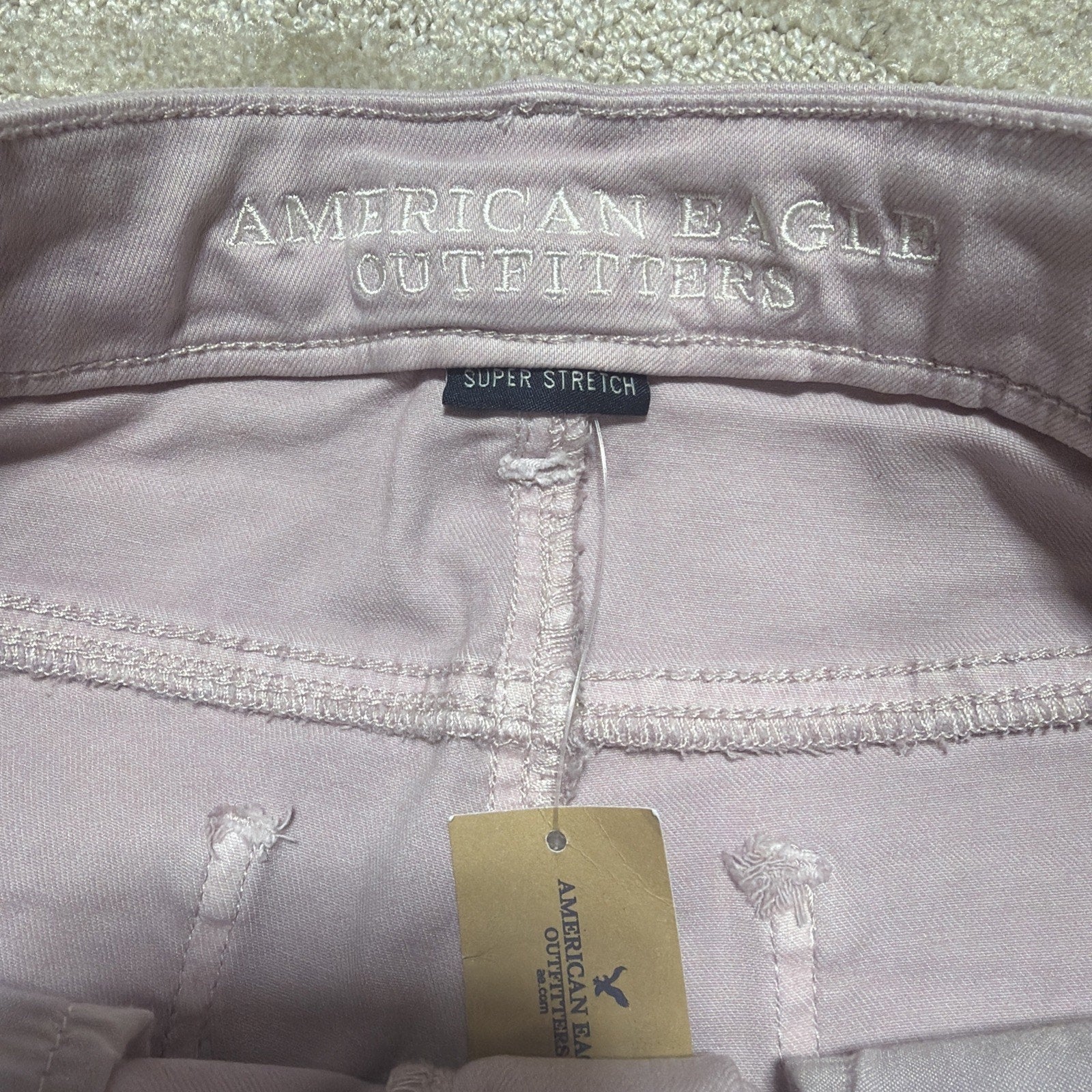 American Eagle Women's 6 Jeans Hi Rise Jegging Lavender Distressed Stretch NWT