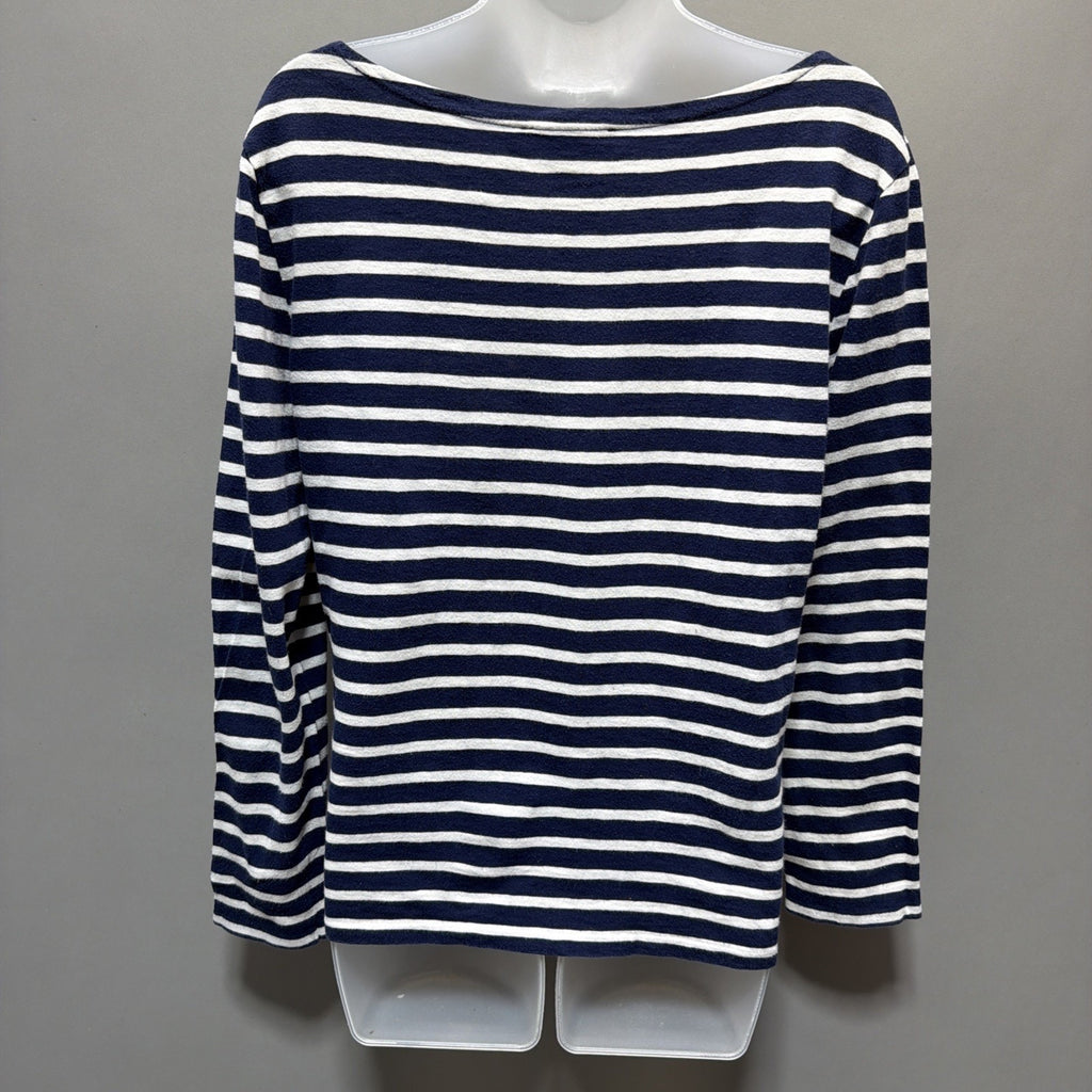 Women’s Ralph Lauren Sport M Long Sleeve Striped Pullover Top Flaw