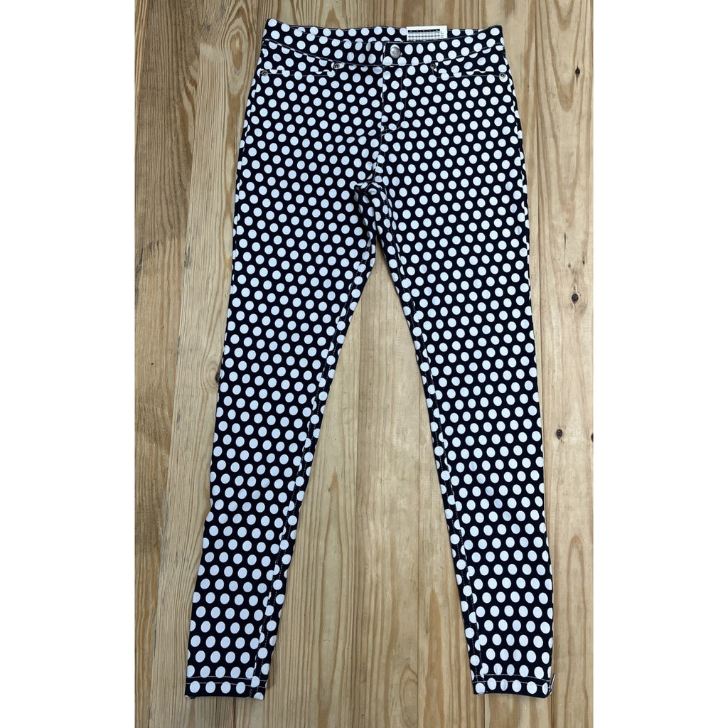 NWT HUE Dot Print Super Smooth Denim Skimmer Sz S