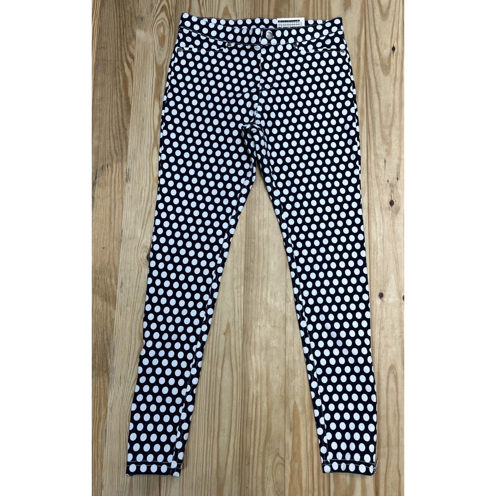 NWT HUE Dot Print Super Smooth Denim Skimmer Sz S