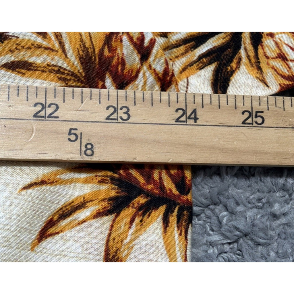Pineapple Natural Issue Silky Touch Shirt Men L Tan & Brown 100% Rayon Coastal