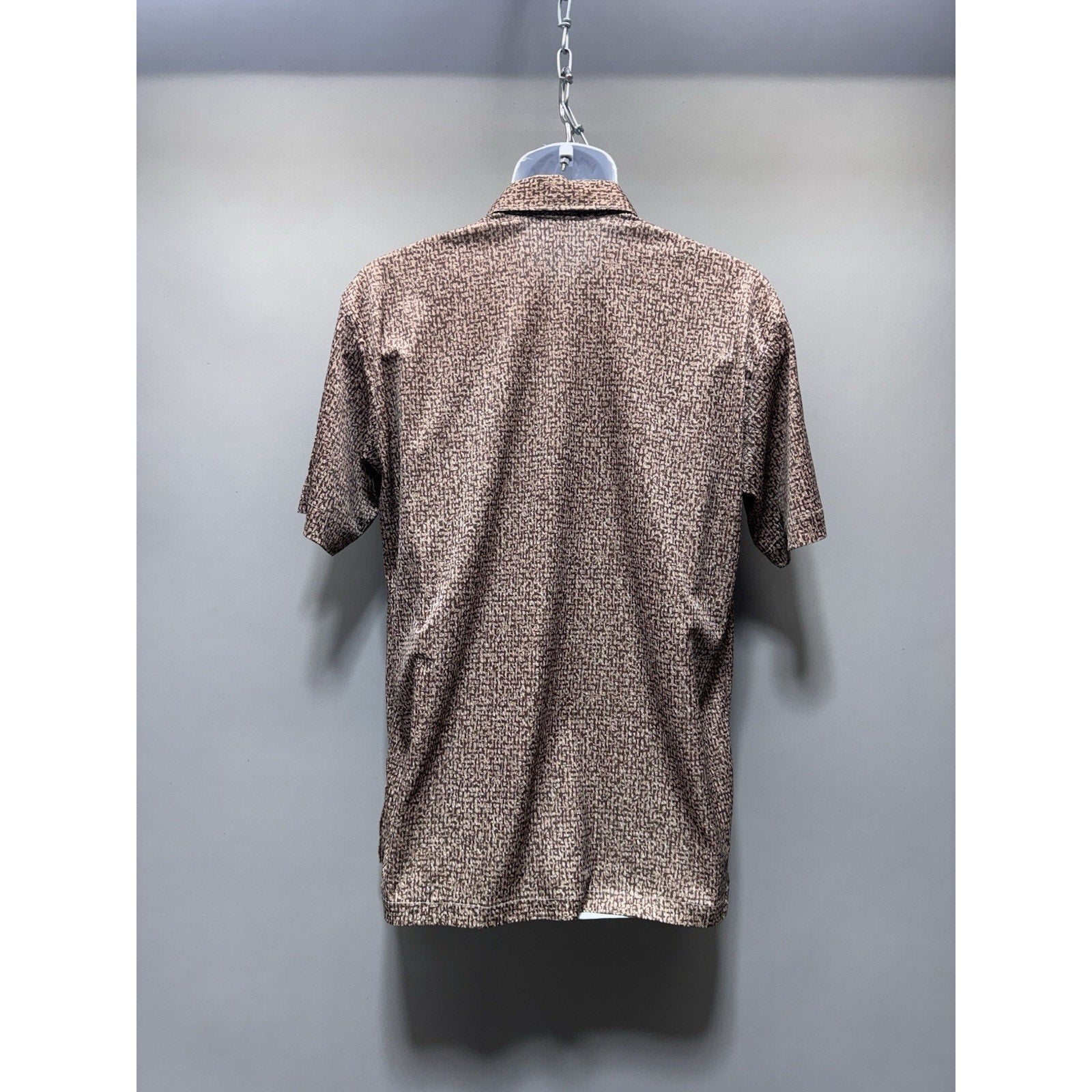 Vintage La Moda Acapulco Men's Brown Cream Short Sleeve Island Shirt Large