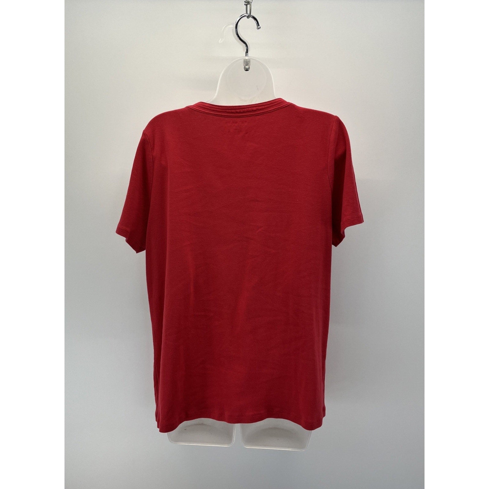 Talbots Red Short Sleeve Blouse Gold Hook Red Plus 1X