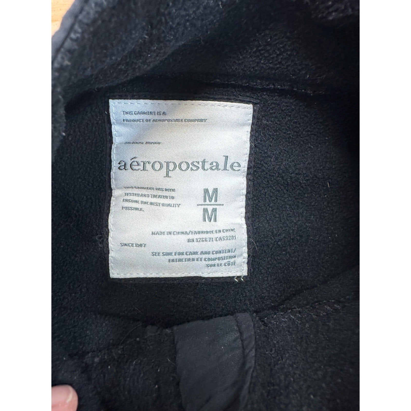 Aeropostale Black Fleece Full Zip Jacket Long Sleeve Women’s Size Medium