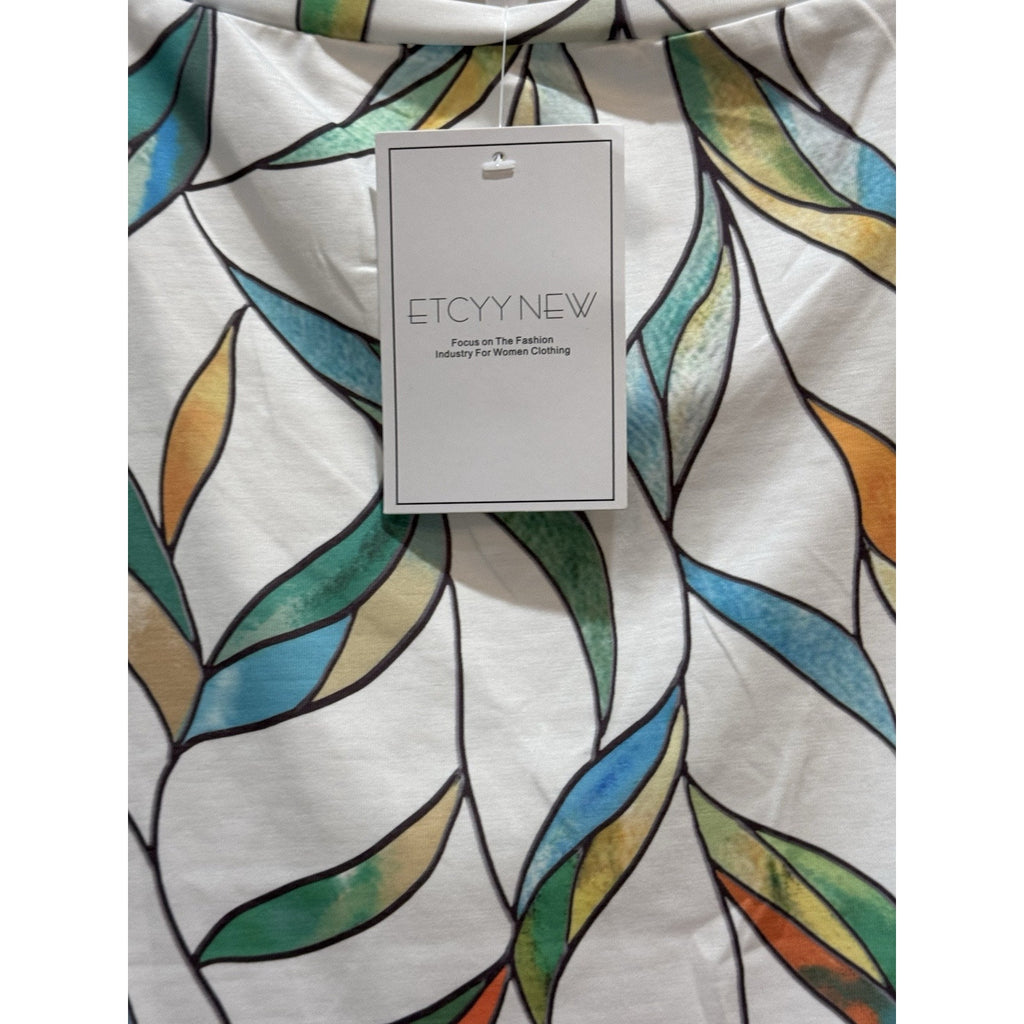 ETCYY White With Tie Dye Print Women’s Sleeveless Size XL NWT