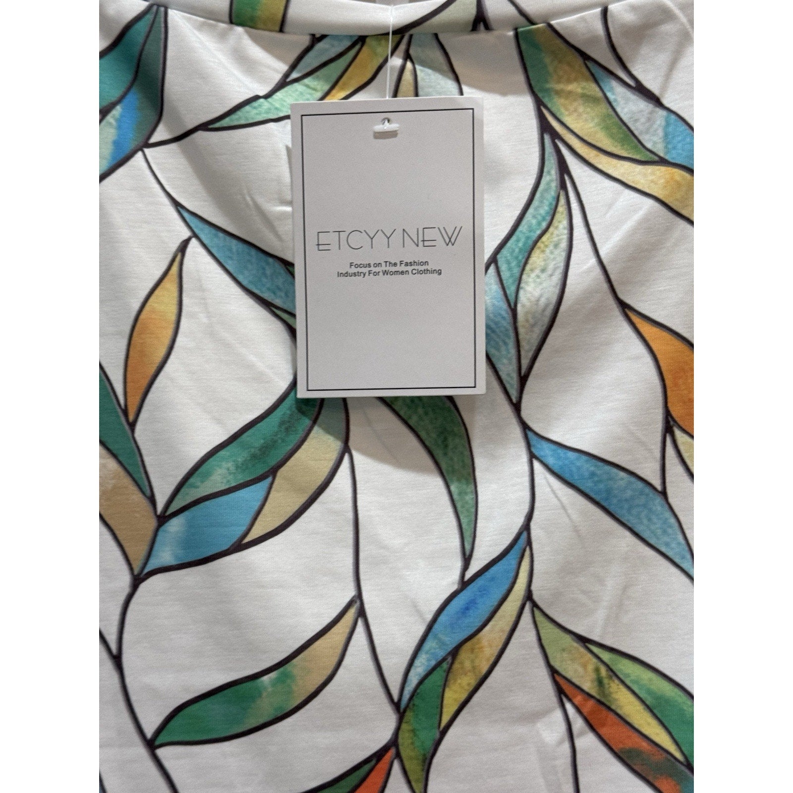 ETCYY White With Tie Dye Print Women’s Sleeveless Size XL NWT
