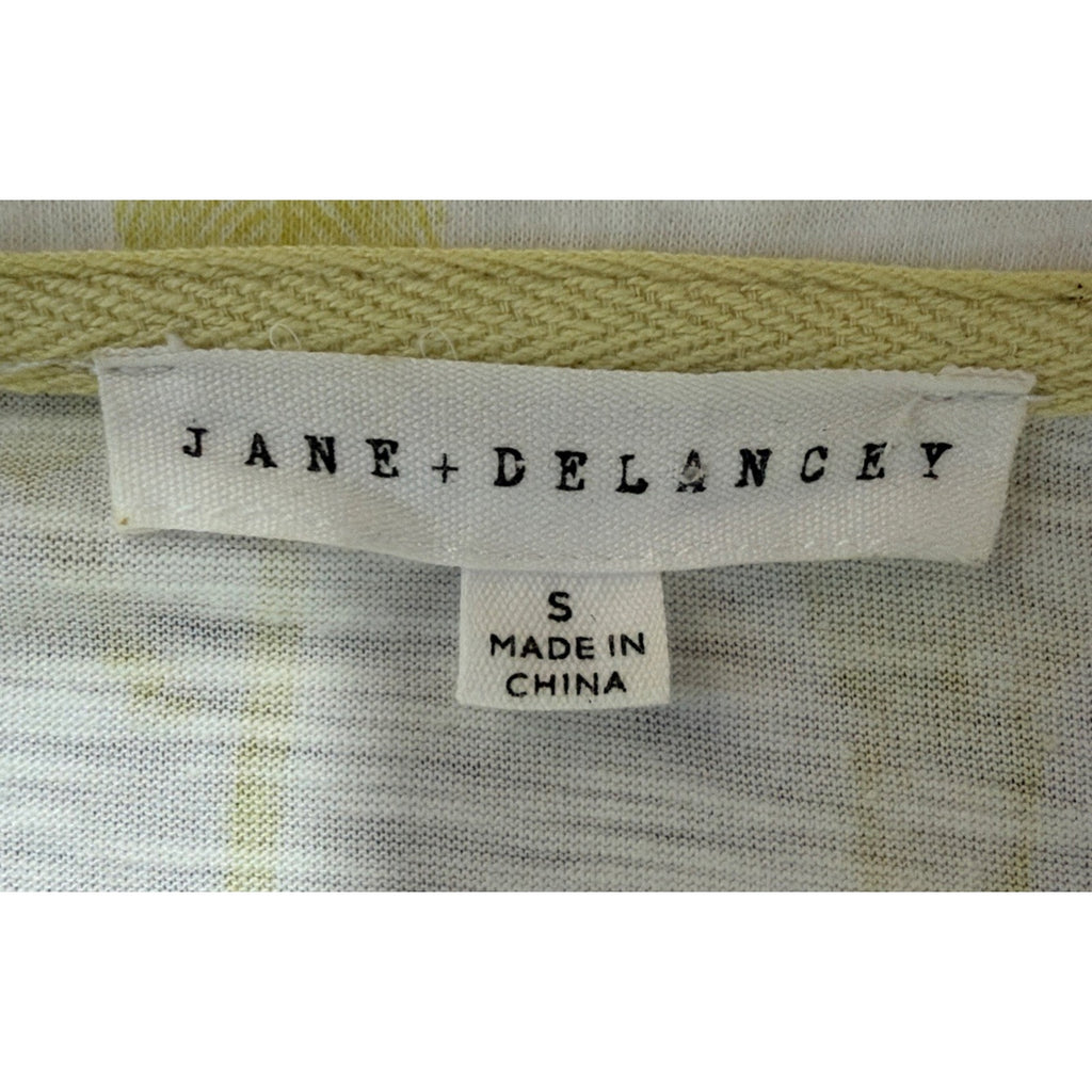 Jane + Delancey Zebra Palm Tree Short Sleeve Button Down Soft Cotton Blend Top S