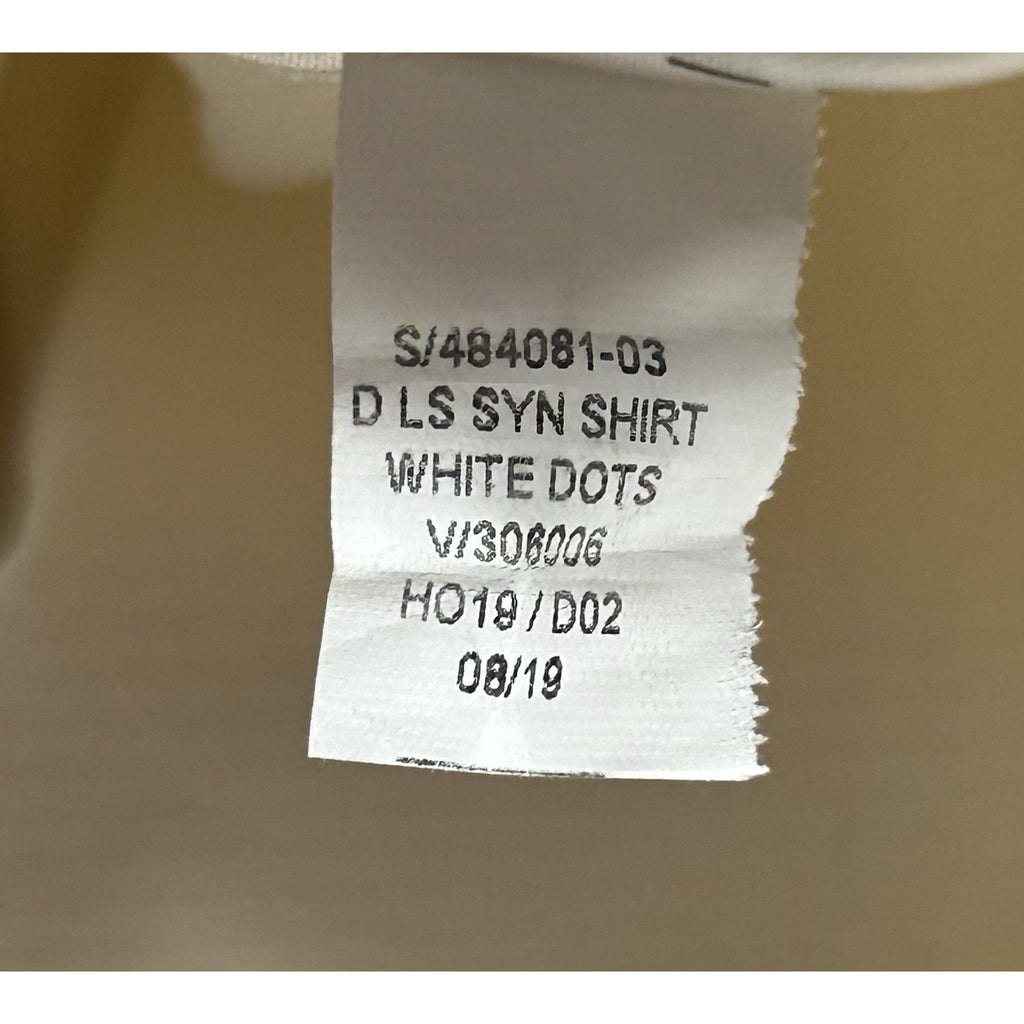 OLD NAVY Women’s Sz L Cream Polka Dot Button Up 2 Pocket Long Sleeve Blouse.