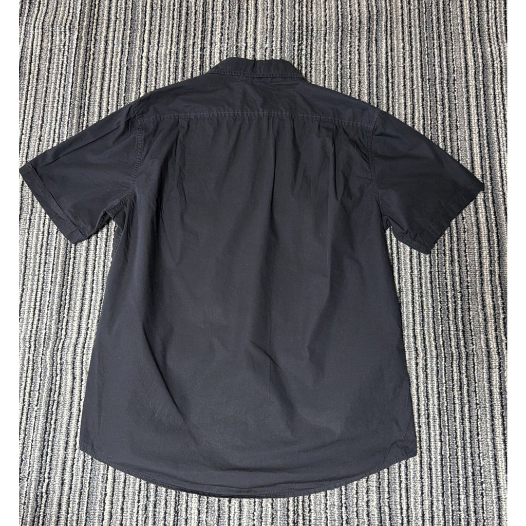 Mens Apt 9 XL Utility Button Up Short Sleeve Shirt Black