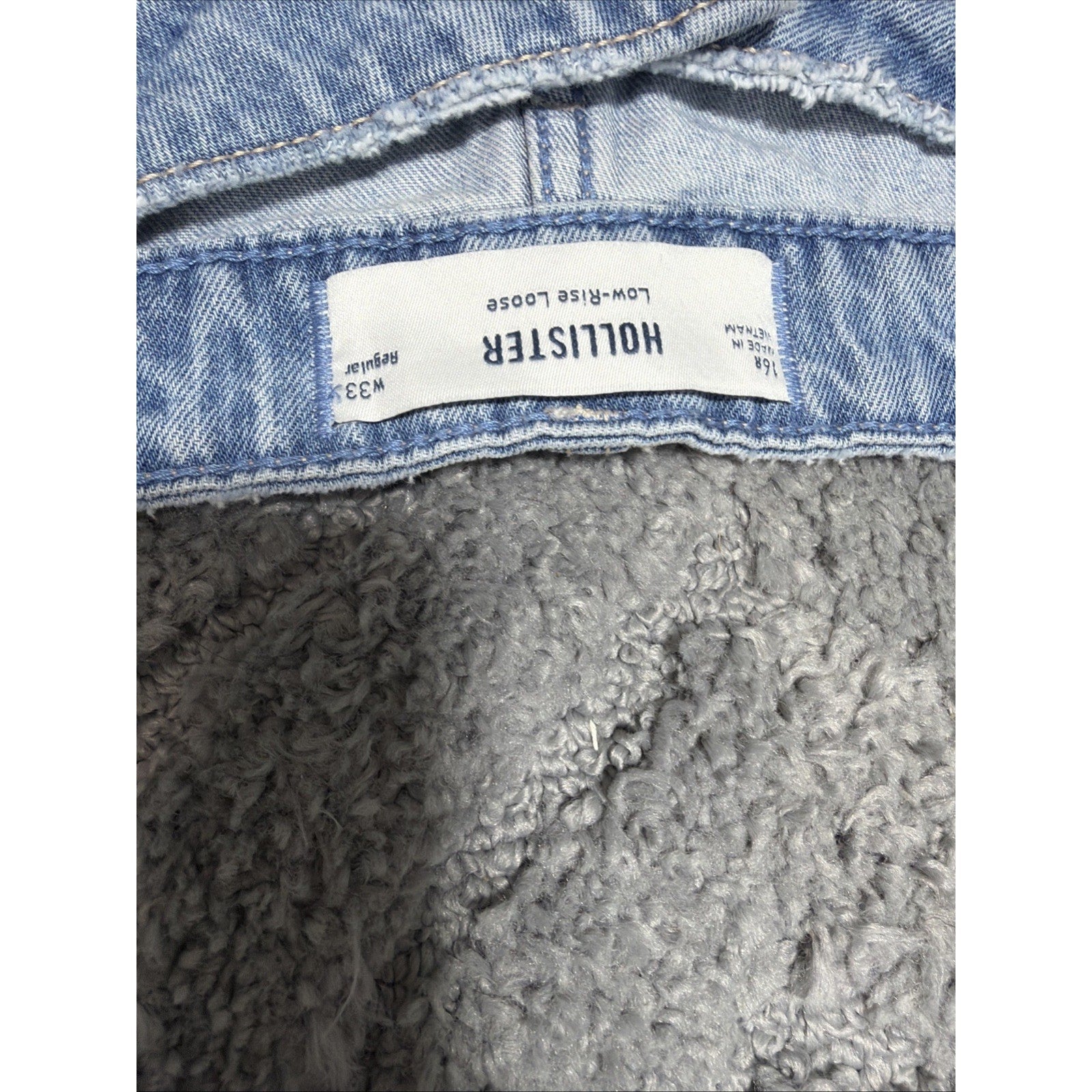 Hollister Womens Low Rise Loose Straight Leg Denim Jeans Size 16R 40x31