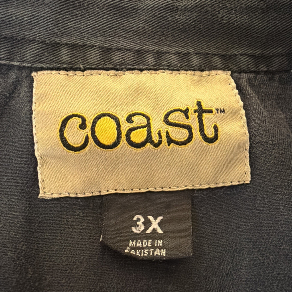 Coast American Trucker Biker Vest Black Mens Big 3X Frayed Tank Sleeveless