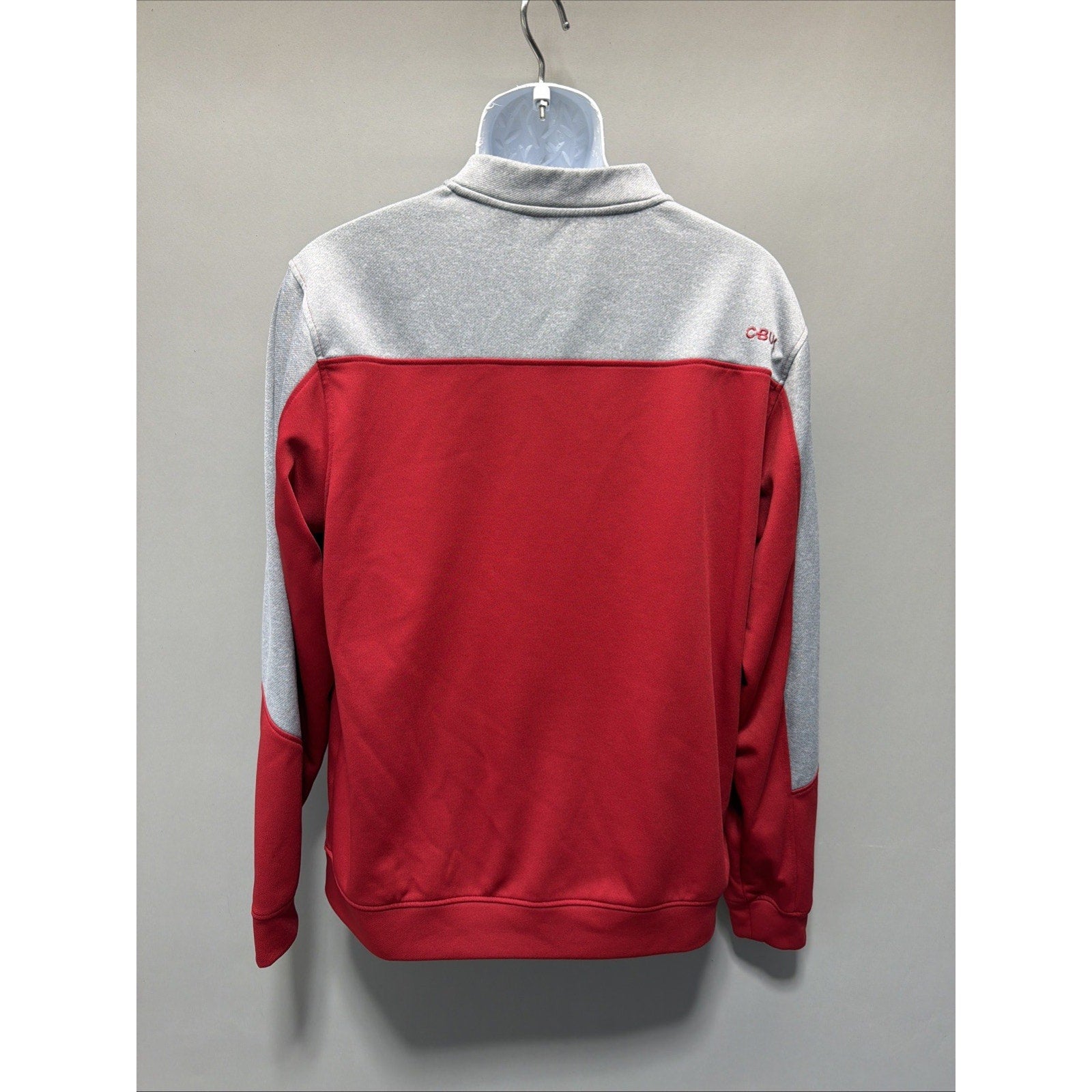 Cbuk By Cutter & Buck Mens Red Long Sleeve Pop Fly Fleece Full Zip Jacket Size L