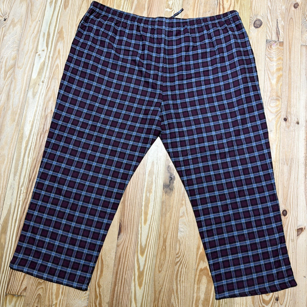 Foundry Men's Big & Tall Sleep Lounge Pants 6XL Red Blue Plaid Cotton