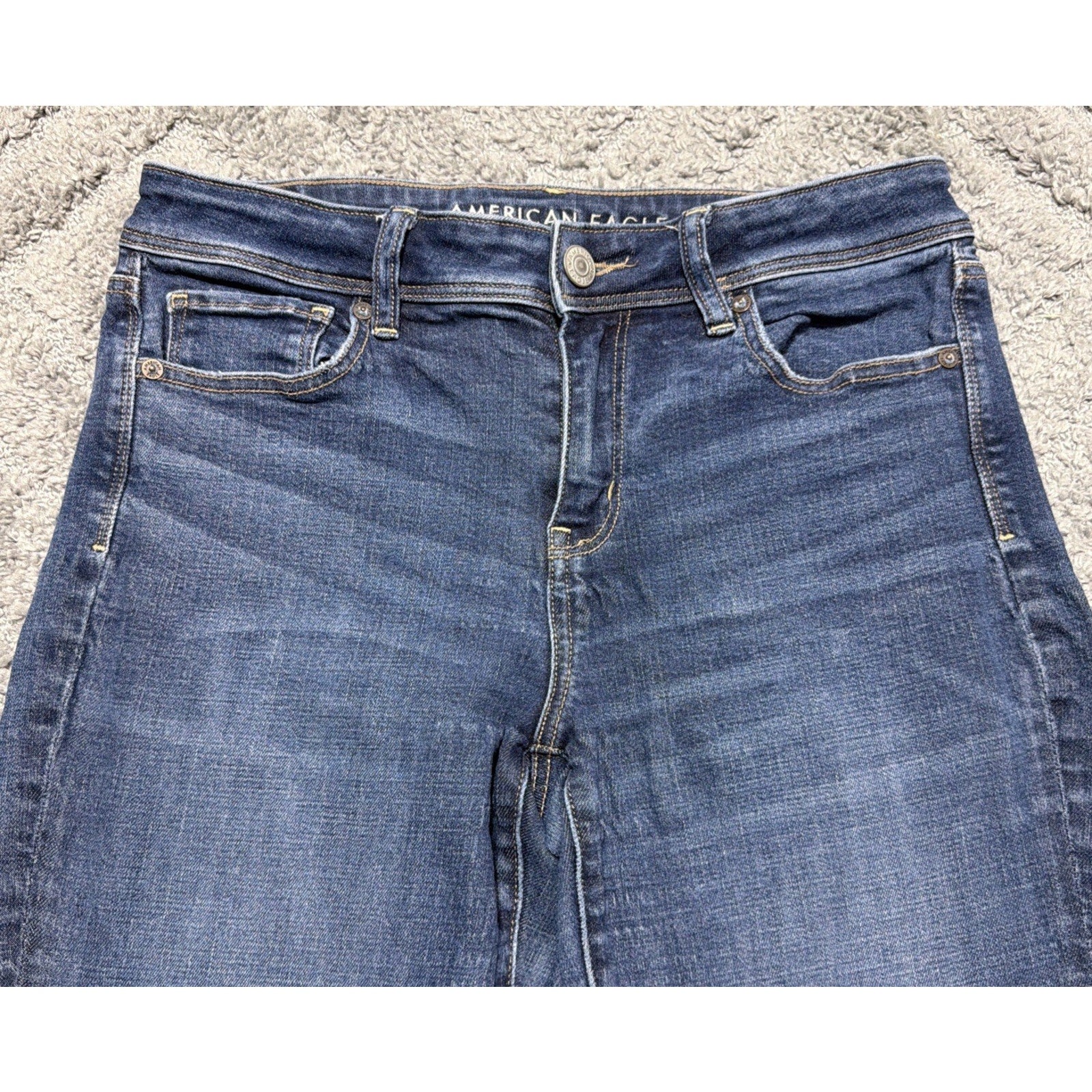 American Eagle Women's Jeans 10 Super Stretch Kick Boot Blue Denim