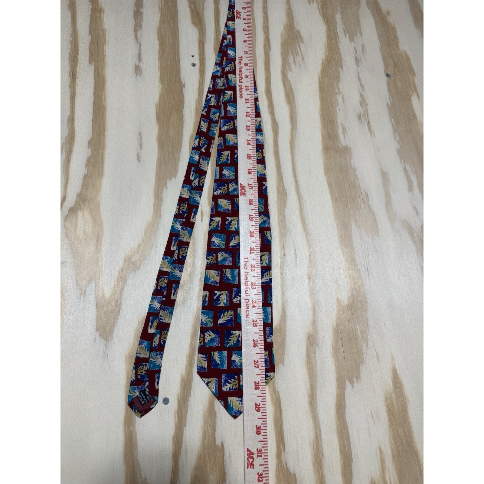 Pronto Uomo Vintage Silk Tie Red Blue Geometric Abstract Retro Necktie Italy