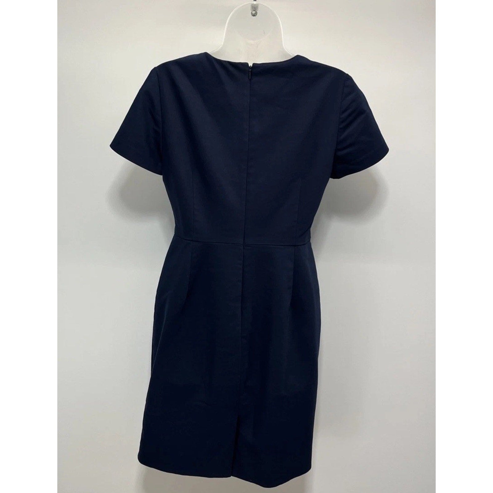 J. Crew Navy V Neck Cap Sleeve Dress Sheath Size 4