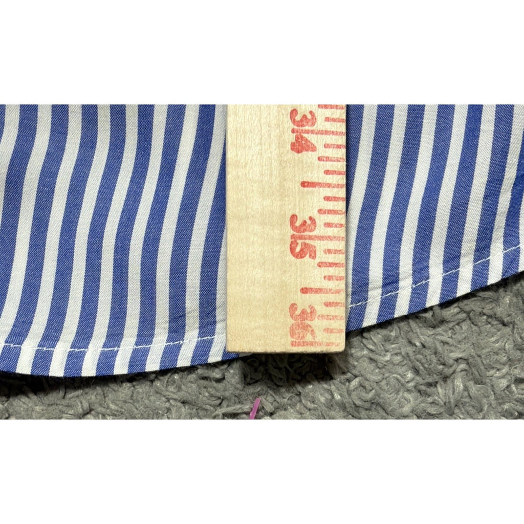 Ann Taylor LOFT Flutter Sleeve Button Front Dress Blue White Stripes Size 4 Pet