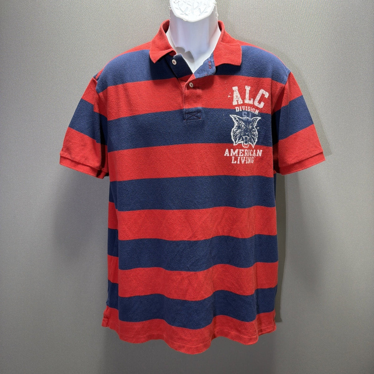 Y2K VTG Ralph Lauren American Living Rugby Polo Shirt Striped Preppy XL