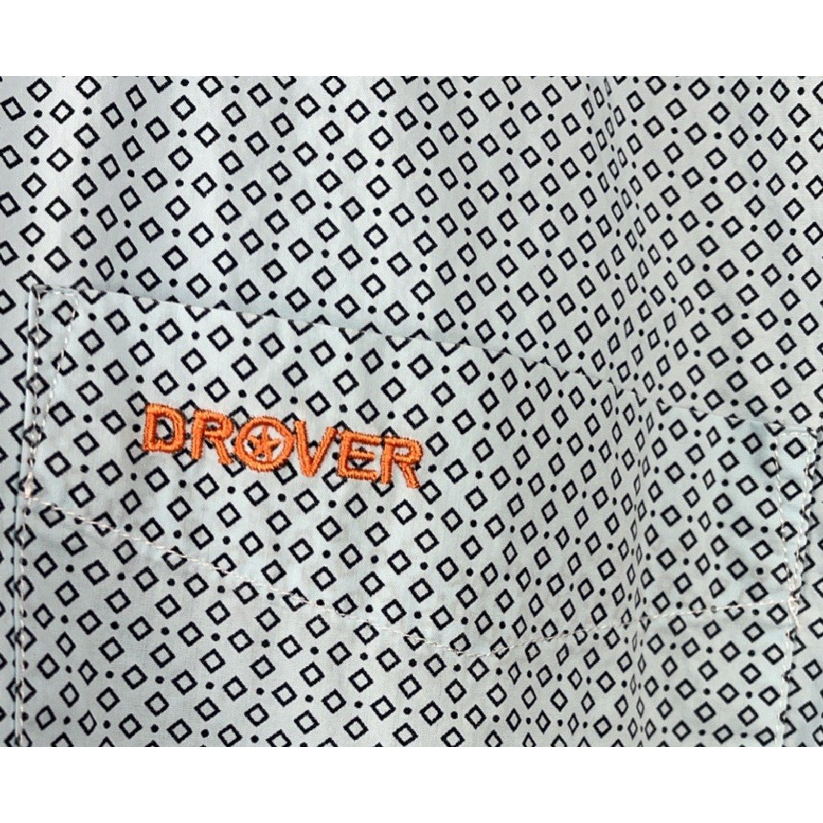 Mens Drover Cowboy Threads Size Medium Blue White Checkered Long Sleeve Button