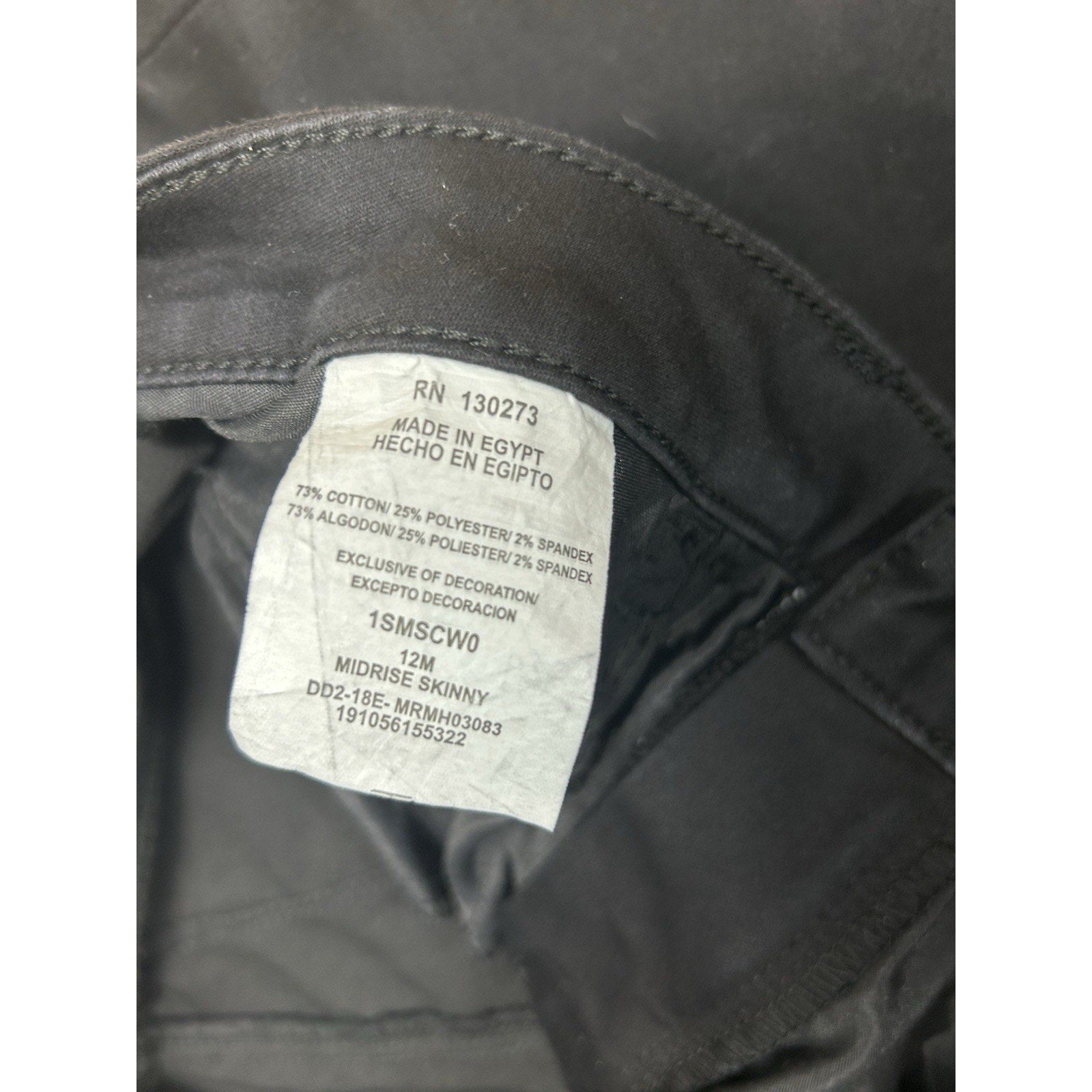 Lee Midrise Skinny Jeans Women's 12 M Black Cotton Blend Dark Wash Pants