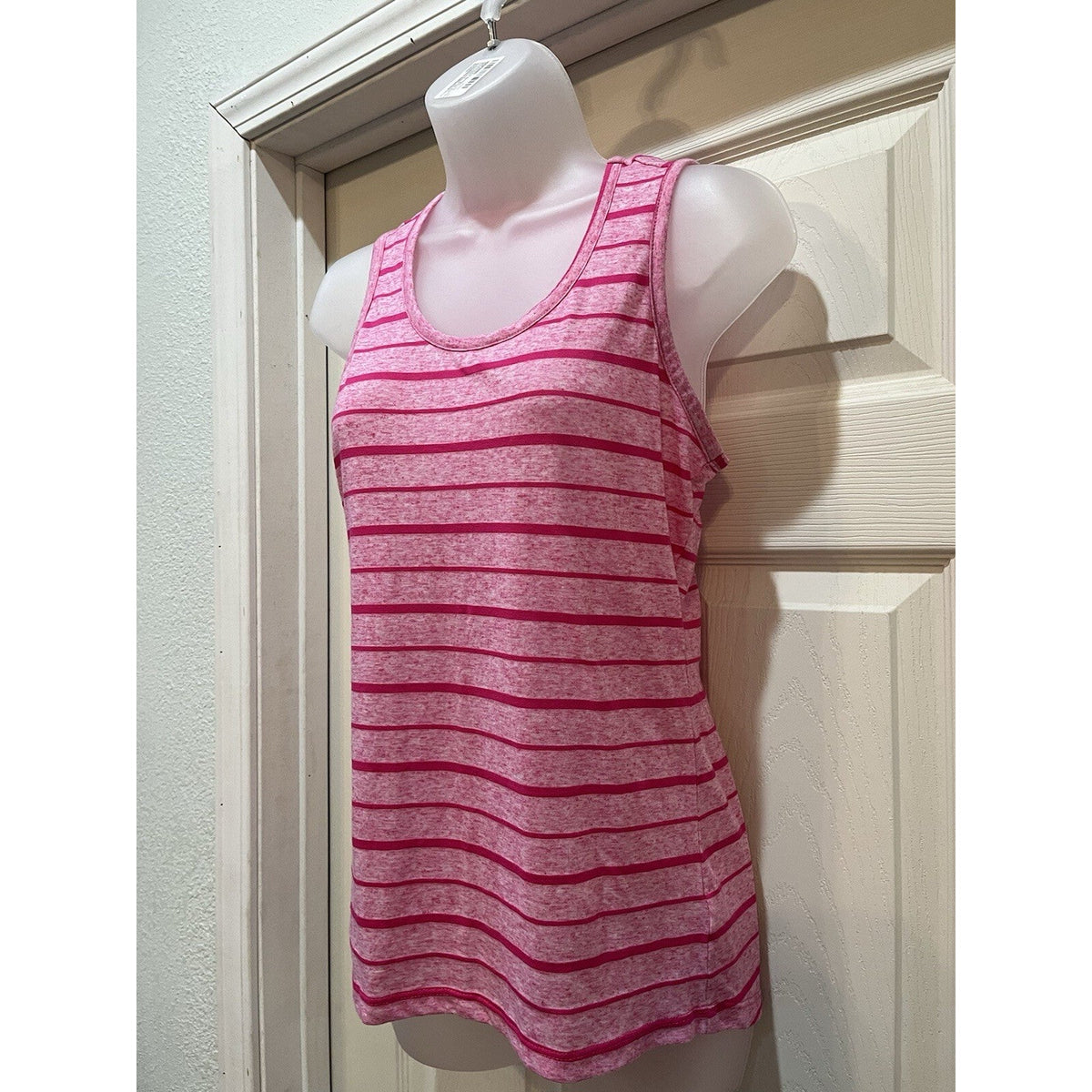 BCG Athletic Women's Tank Top Medium Light Pink Sheer Racerback Lightweight