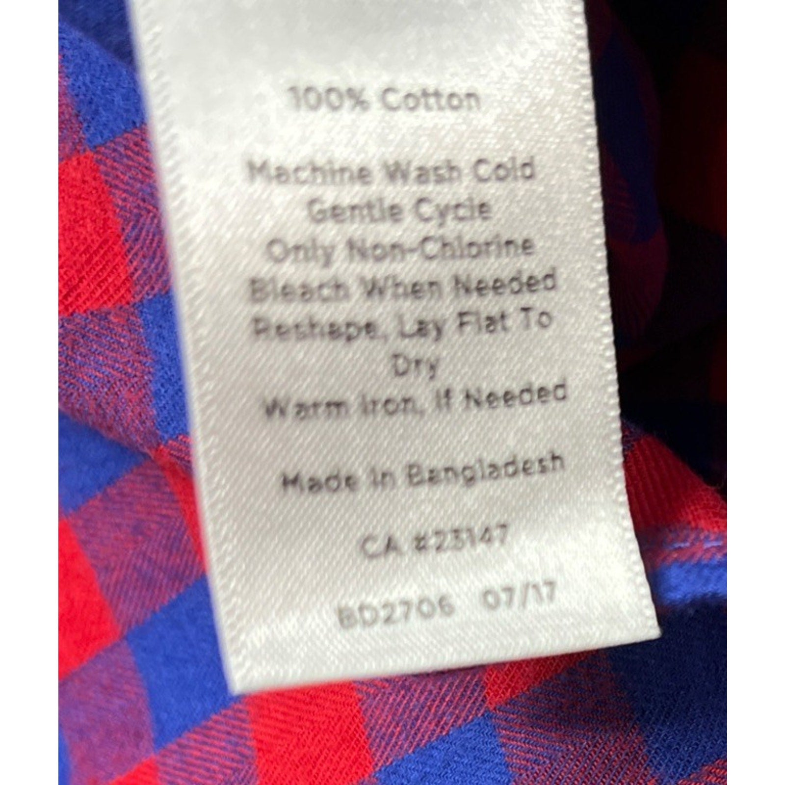 Talbots Red Blue Plaid Button Front Shirt Size M Long Sleeve Flannel