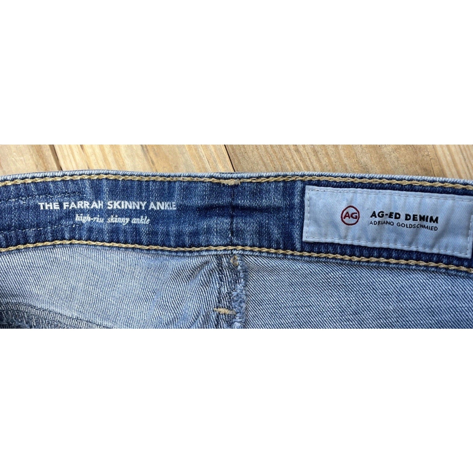 AG Adriano Goldschmied Women’s Blue Farrah High Rise Skinny Ankle Jeans Size 25R