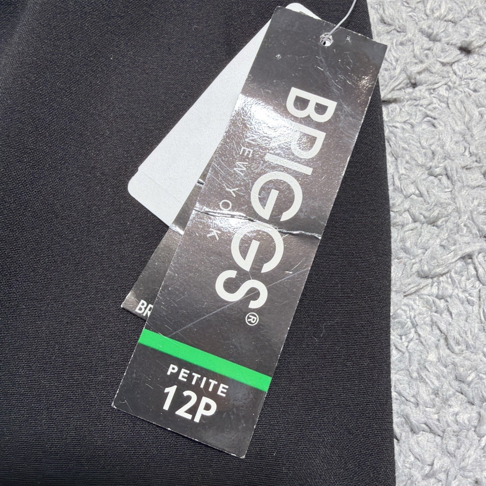 Briggs New York Womens Skirt 12P Petite Black Pleated Hem Flounce Career NWT