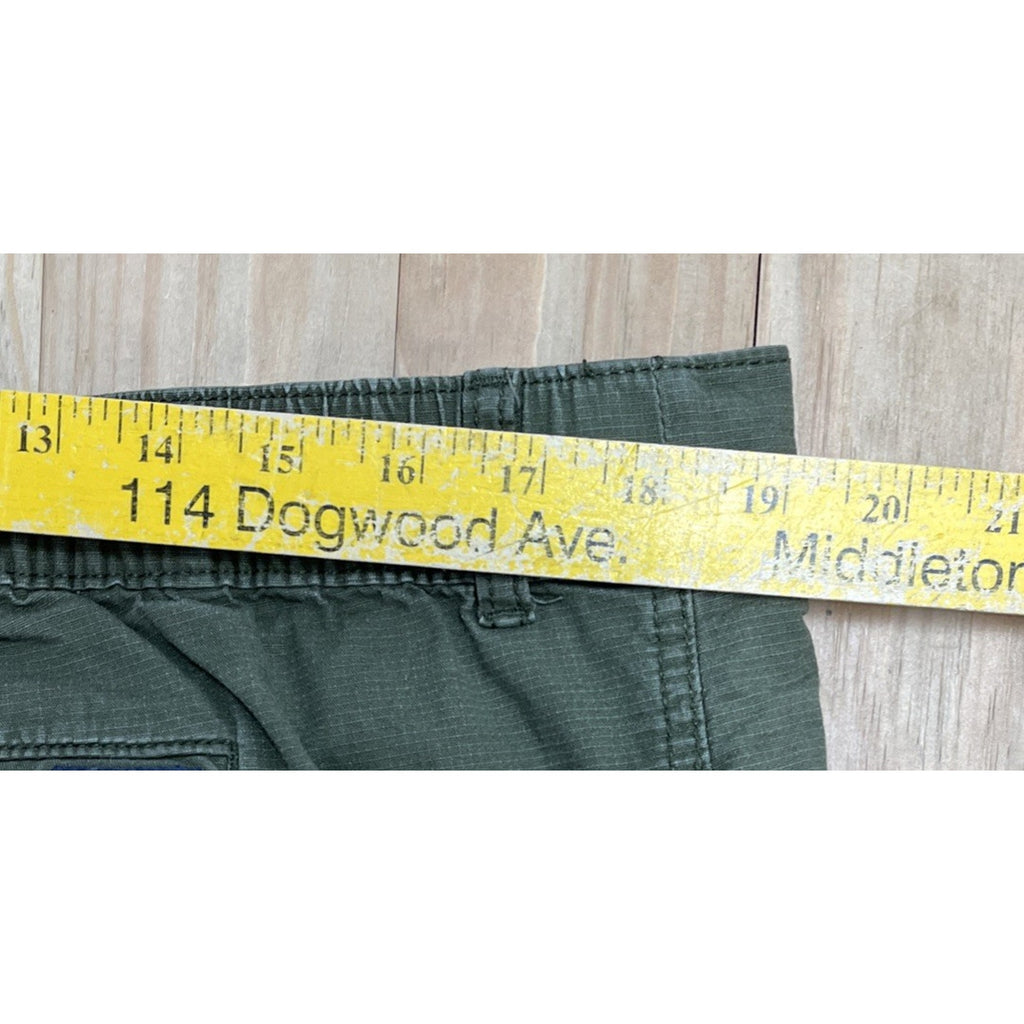 Eddie Bauer Men's Green Chino Pants 40x30 Cotton Blend Slim Solid Zip