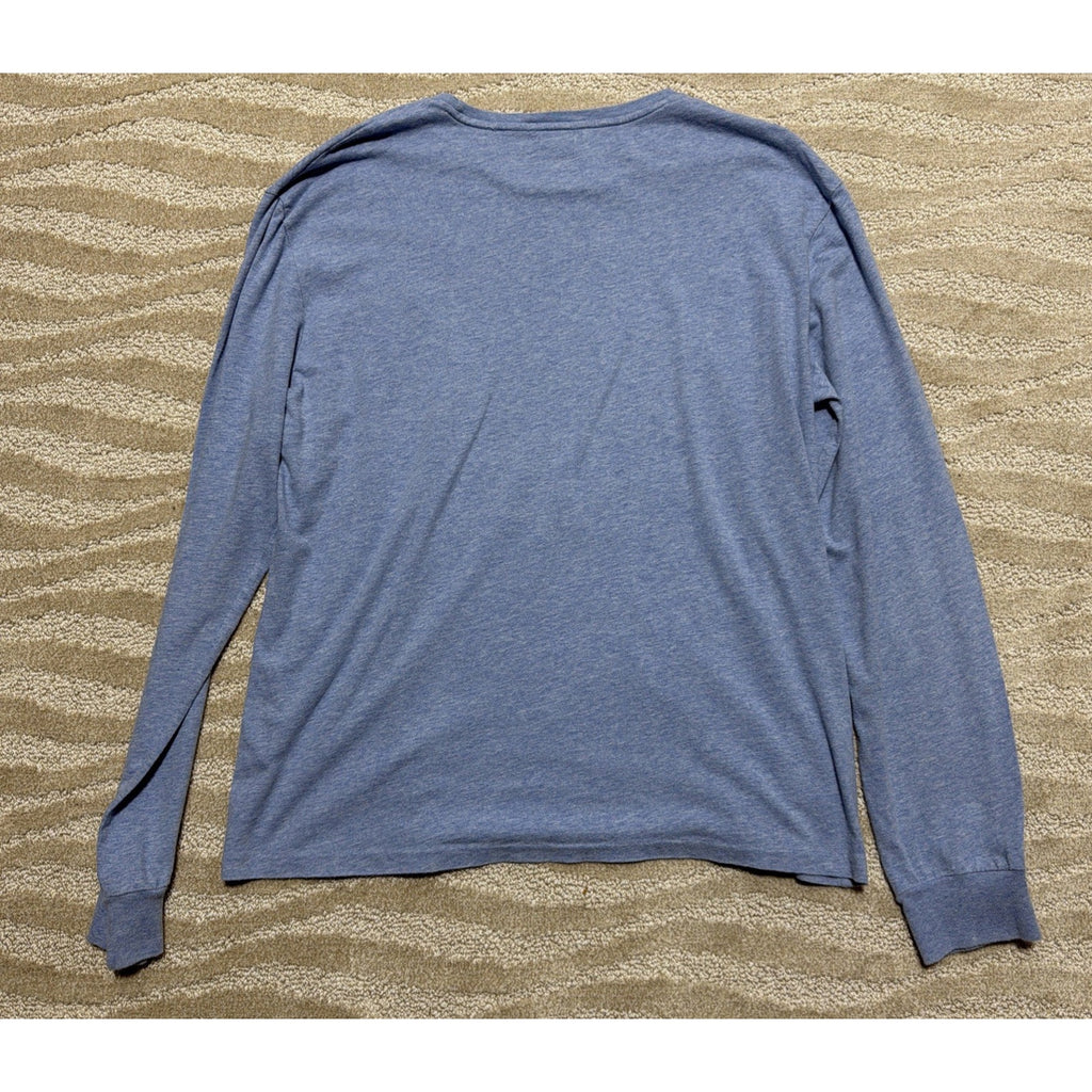 Polo Ralph Lauren Long Sleeve T-Shirt Heathered Blue Pony Logo Size Medium