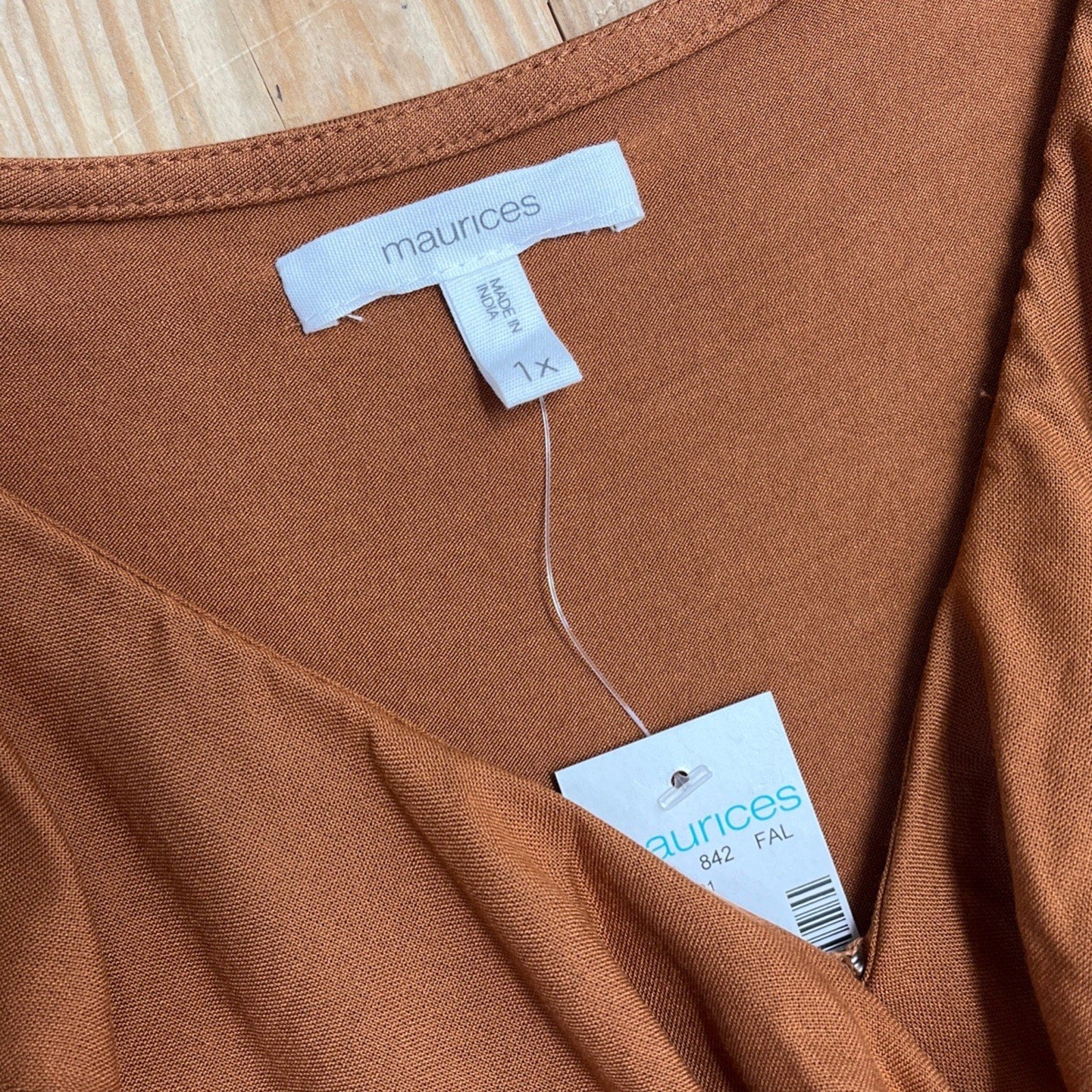 NWT Maurices Ruffle Surplice Tank Top Burnt Orange Fall Plus Size 1X