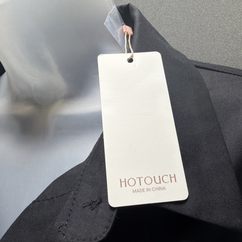 Hot Touch Womens Short Sleeve Button Up Shirt Size XXL Black Soft NWT