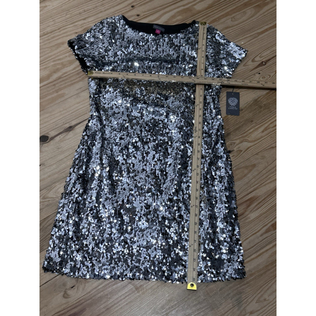 NEW Womens Vince Camuto Sequin Dress Size 8 Silver Black dress NWT