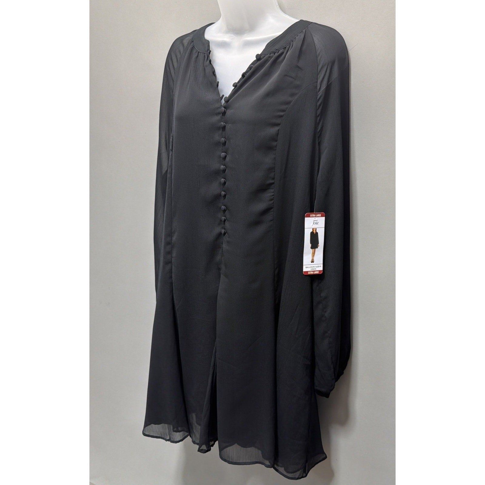 Joie Limited Edition Women's Balloon Sleeve Dress Caviar, Size: XL NWT
