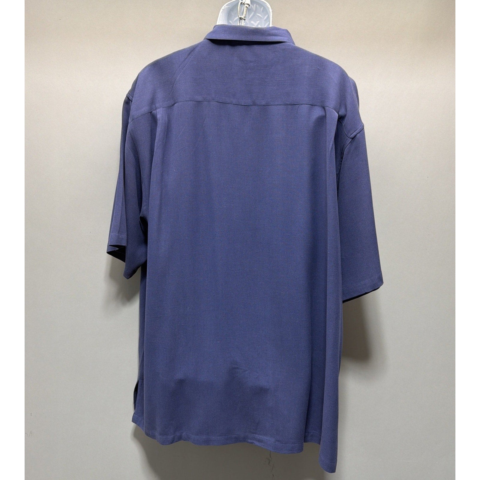 Tulliano Men’s XXXL Blue 100% Silk Camp Shirt Short Sleeve Casual Luxury