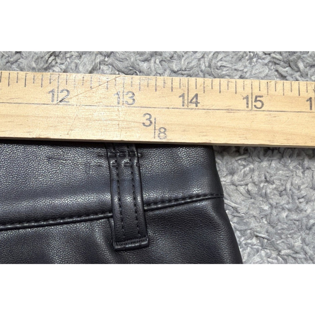 New J.Crew Pleated Faux Leather Trouser Shorts Black Size 2 28x3