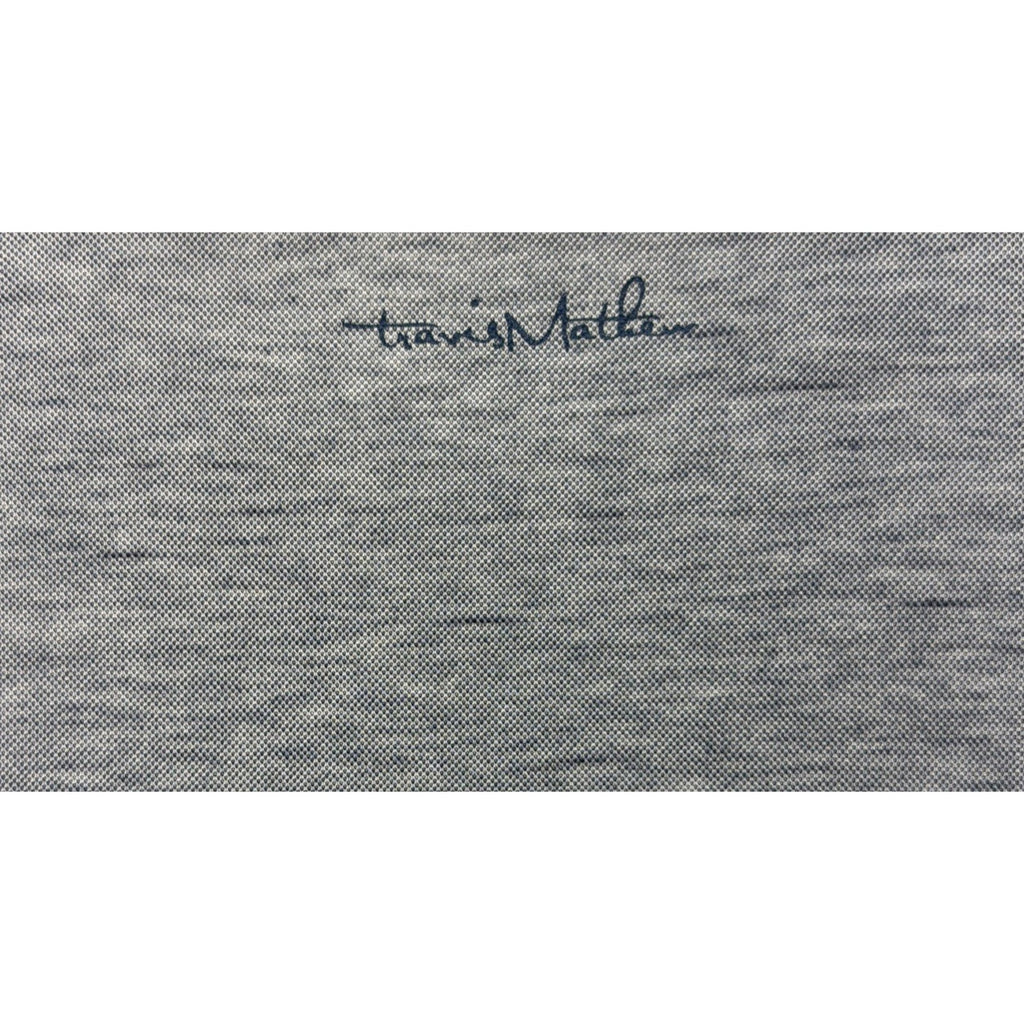 Travis Mathew Polo Shirt Mens L Blue Heather Flying Tortilla Quick Dry Golf EUC