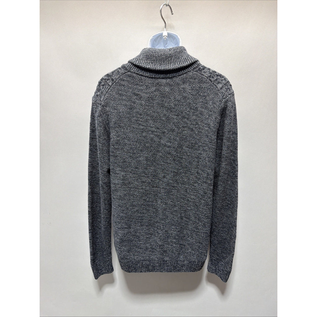 NWT Club Room Chunky Cable Knit Shawl Collar Cardigan Grandpa Fisherman L Gray