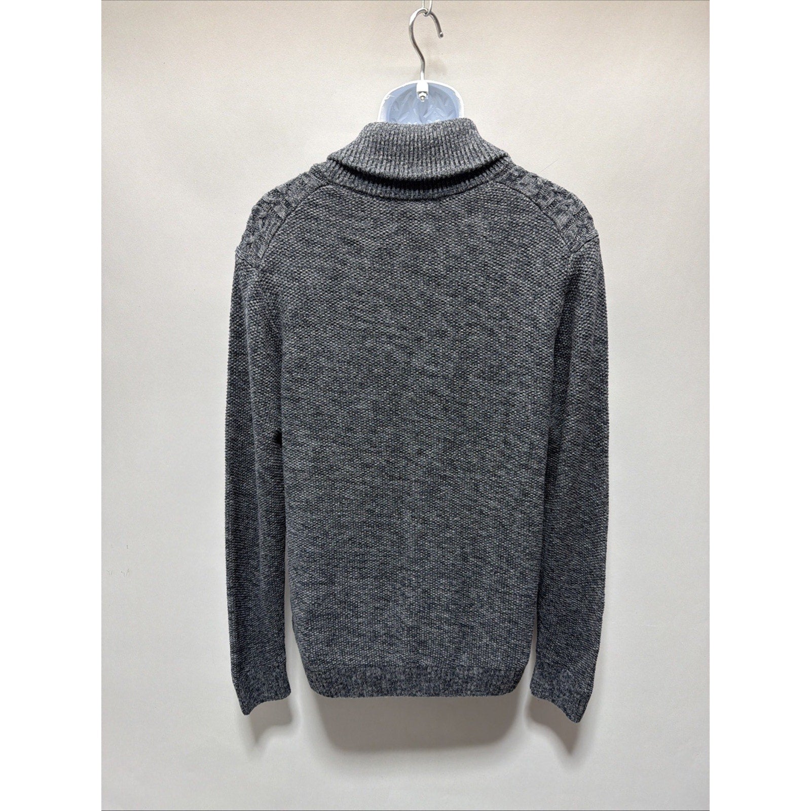 NWT Club Room Chunky Cable Knit Shawl Collar Cardigan Grandpa Fisherman L Gray