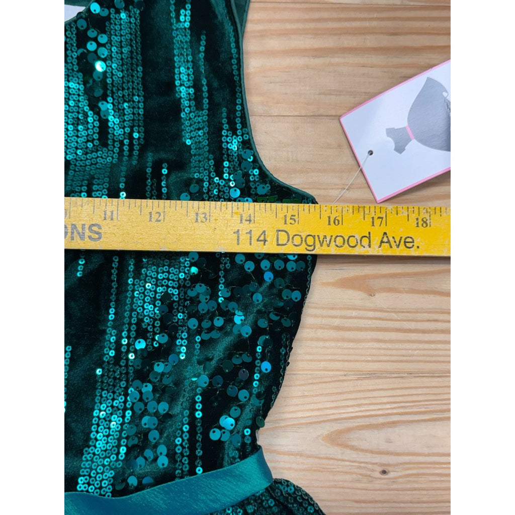 RARE EDITIONS GIRLS SPECIAL OCCASIONS DRESS, Green Sequin, Choose Size 16 NWT