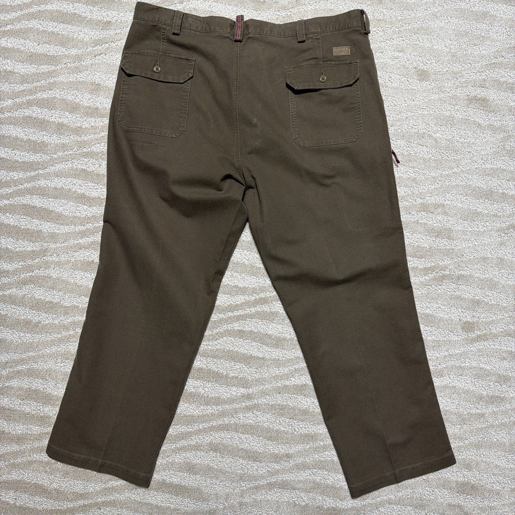 Dockers Premium Relaxed Fit Flat Front Brown Canvas Pants Mens Size 42x30